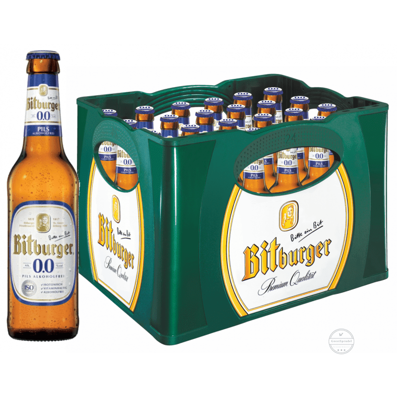 Bitburger Alkoholfrei 24x0,33l Glas 1 l = 2,33 € Mehrweg, zzgl. 3,42 € Pfand