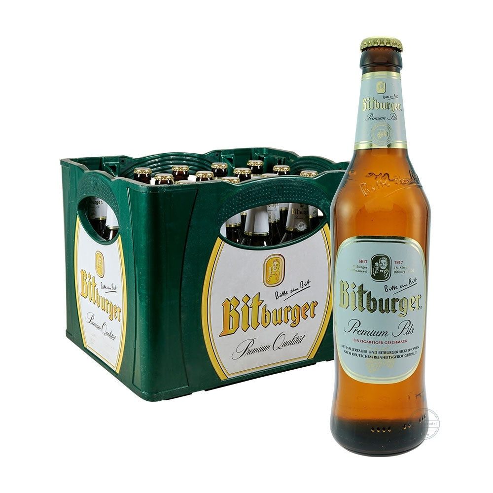 Bitburger Pils 20x0,5l Glas 1 l = 1,85 € Mehrweg, zzgl. 3,10 € Pfand
