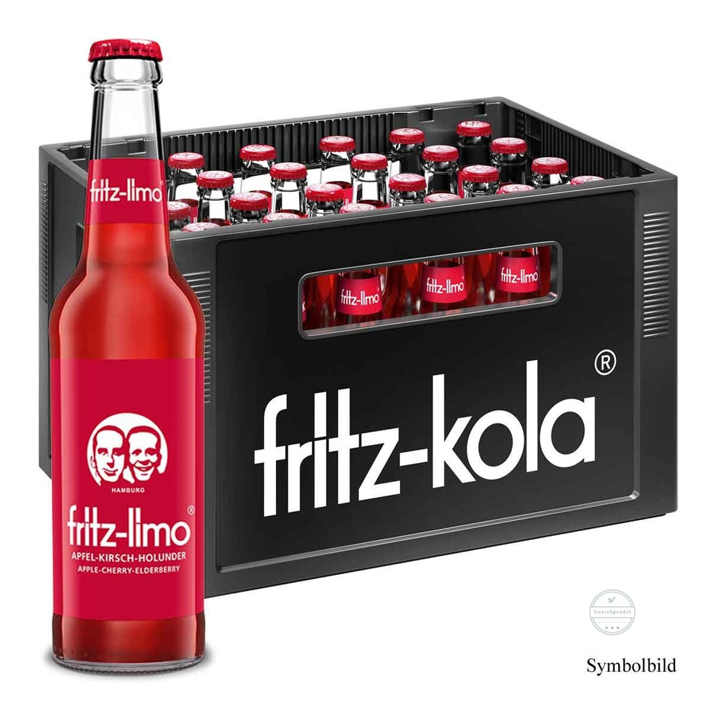 Fritz Limo Apfel Kirsch Holunder 1 x Kasten 24 x 0,33l Glas Mehrweg 1,40 € /1l zzgl. Pfand: 3,42 €