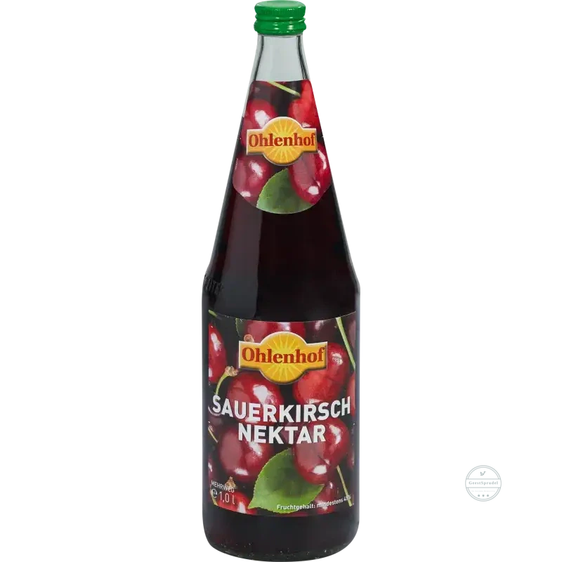 Ohlenhof Sauerkirschnektar Kasten 6 x 1l Glas Mehrweg, zzgl. Pfand: 2,40 €