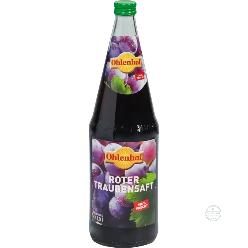 Ohlenhof Traube rot Kasten 6 x 1l Glas Mehrweg, zzgl. Pfand: 2,40 €