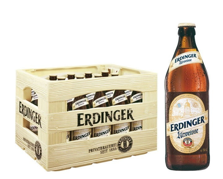 Erdinger Urweisse 1 x Kasten 20x 0,5 l Glas 1l/2,25 € Mehrweg, zzgl. 3,10 € Pfand
